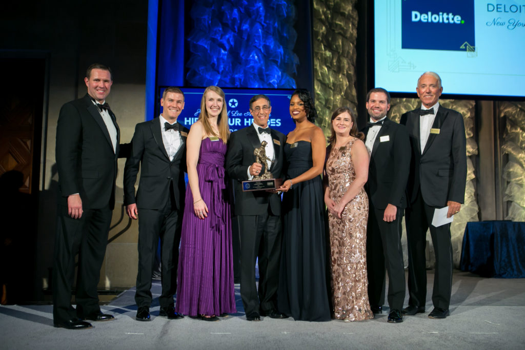 Deloitte accepts the Lee Anderson Award at the 2018 Hiring Our Heroes Awards Gala. 