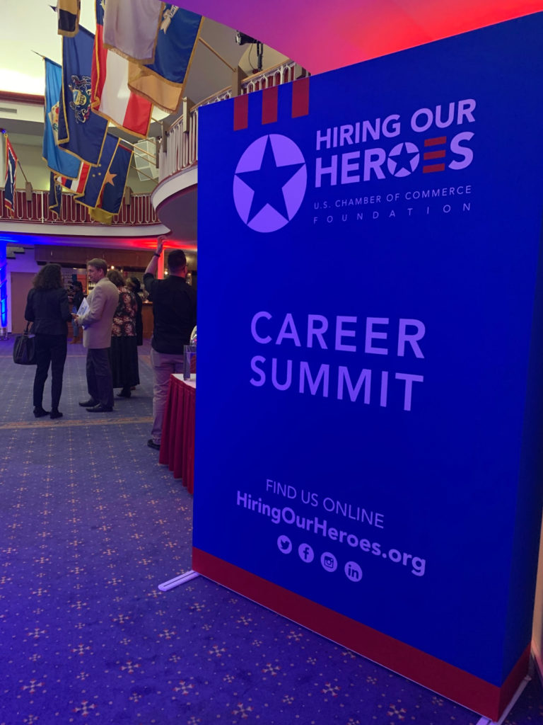 Hiring Our Heroes Career Summit sign at military base in Germany