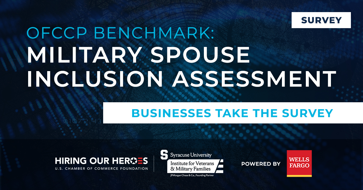 OFCCP Benchmark: Military Spouse Inclusion Assessment social media graphic for Twitter, LinkedIn