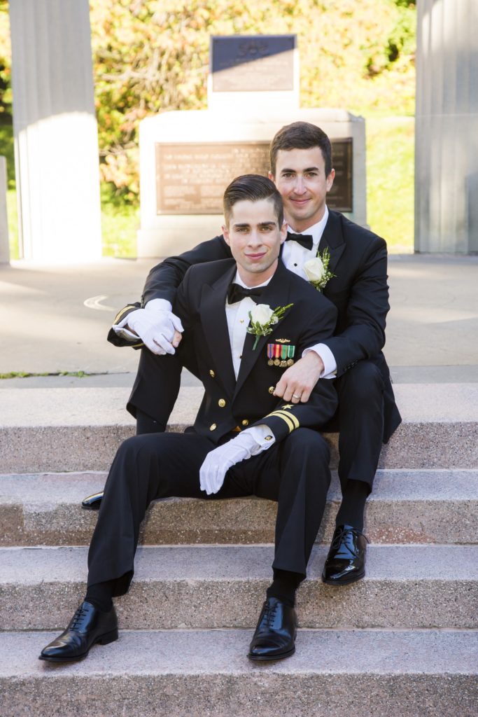 Naval officer on his wedding day