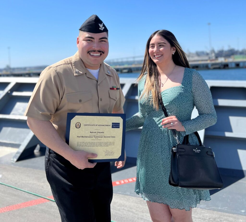 U.S. Navy couple celebrates military recognition