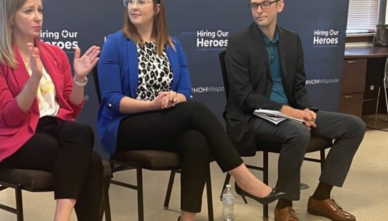 panelists at a military spouse networking event