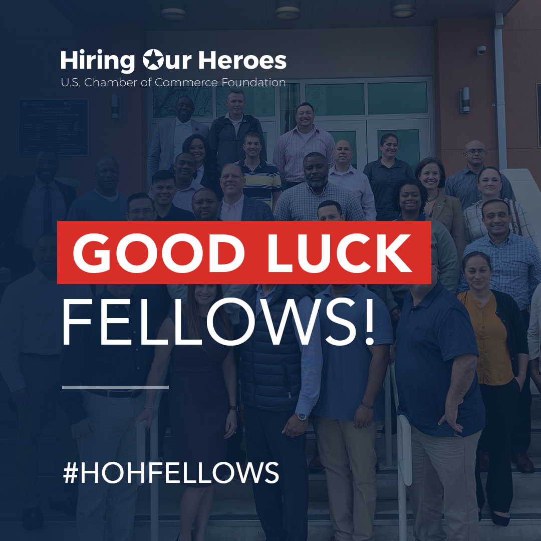 Good luck fellows! - Hiring Our Heroes - social media graphic
