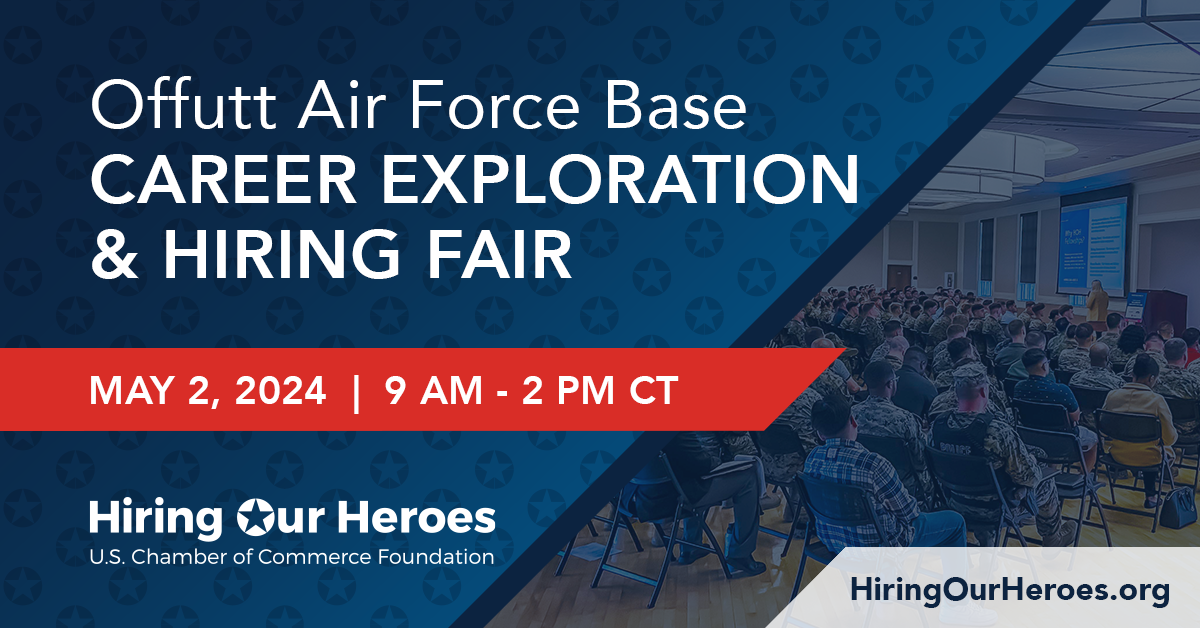 Offutt Air Force Base Career Exploration and Hiring Fair May 2, 2024 social media graphic