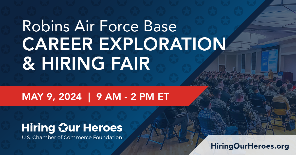 Robins Air Force Base Career Exploration & Hiring Fair May 9, 2024 social media graphic