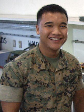 Young Marine in uniform