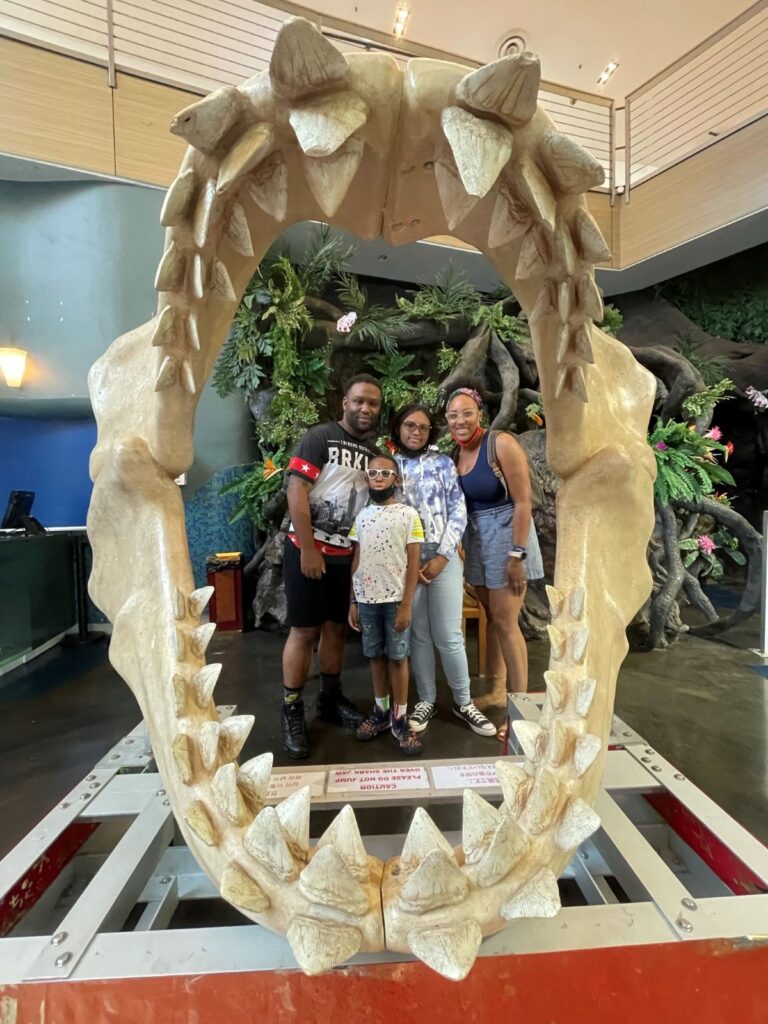 Navy family at aquarium