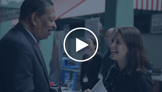 military connected female speaking with a prospective employer - video thumbnail image