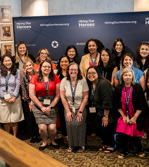 Heather Campbell posed with other participants, connected with HOH programs, and turned career challenges into success.