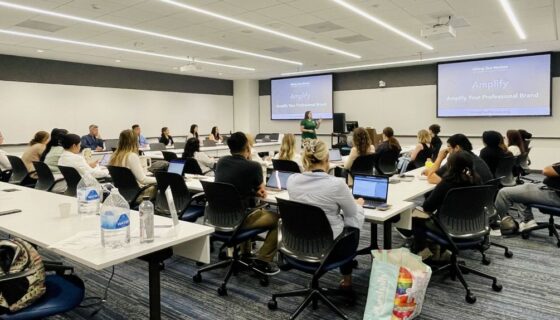 Photo of an Amplify professional development workshop for military spouses in session.
