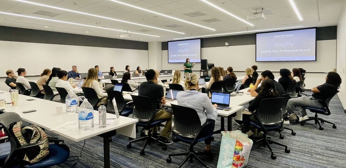 Photo of an Amplify professional development workshop for military spouses in session.