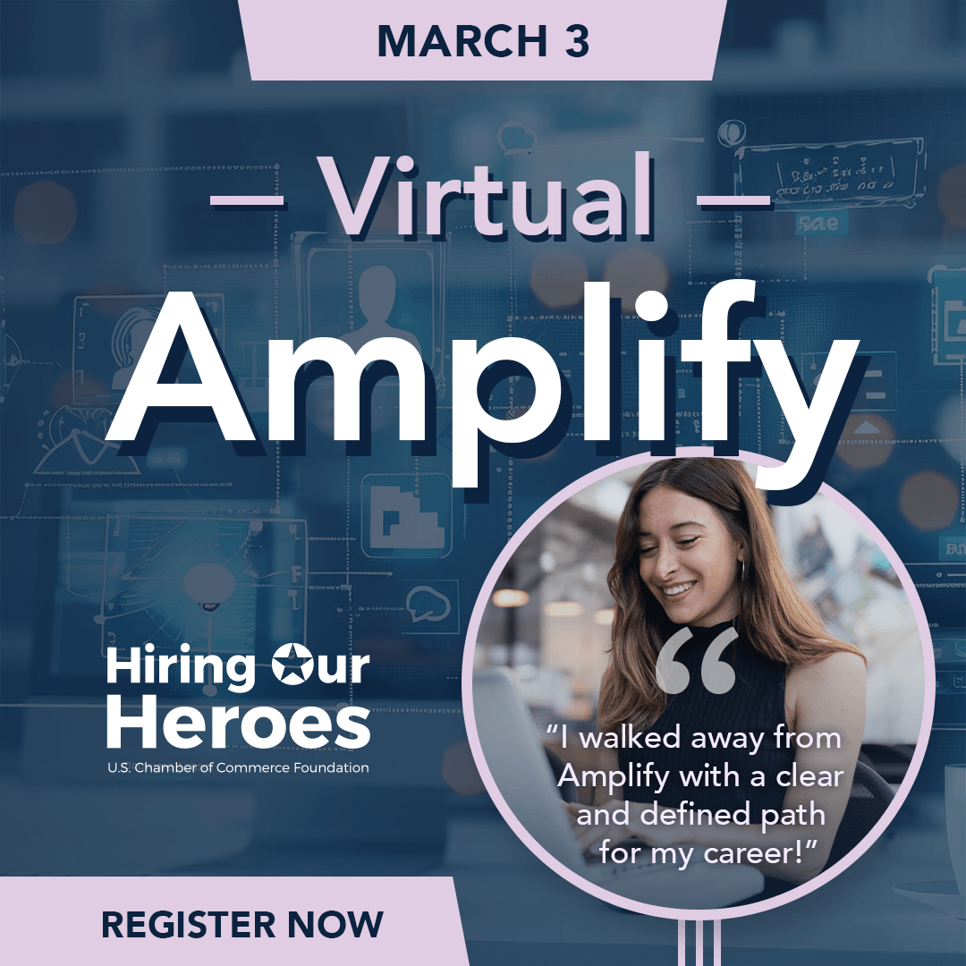 Hiring Our Heroes Virtual Amplify March 3, 2026 - social media graphic