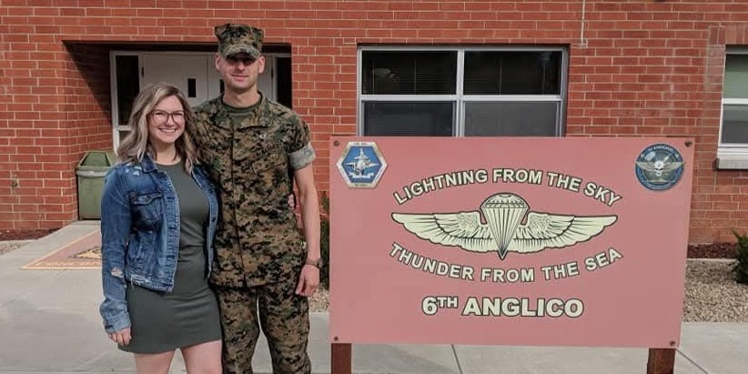 Savana Dempich with U.S. Marine husband,