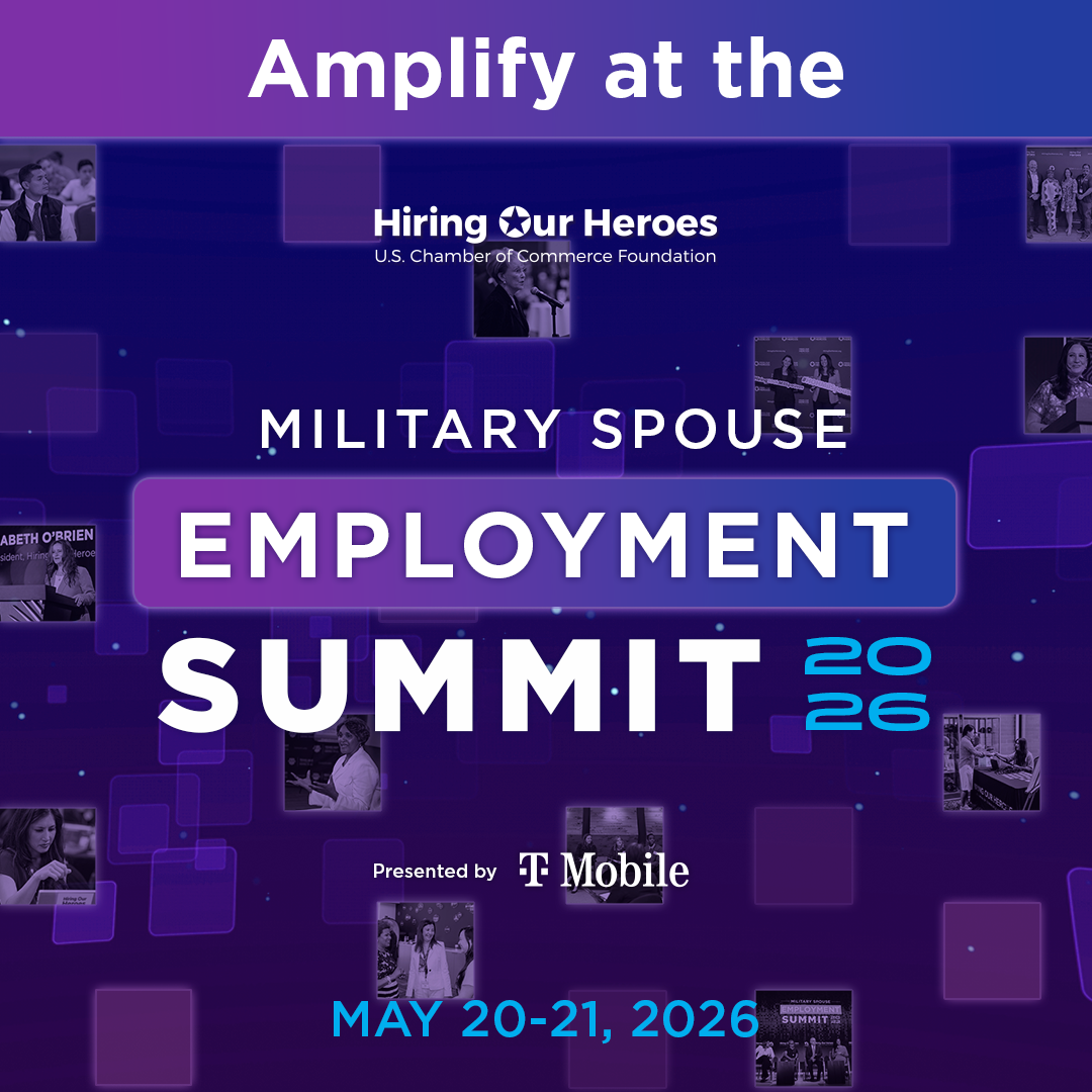 Hiring Our Heroes Amplify at the Military Spouse Employment Summit May 20-21, 2026 - social media graphic