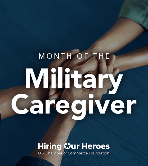 Photo of compassionate hand holding - Month of the Military Caregiver - Hiring Our Heroes