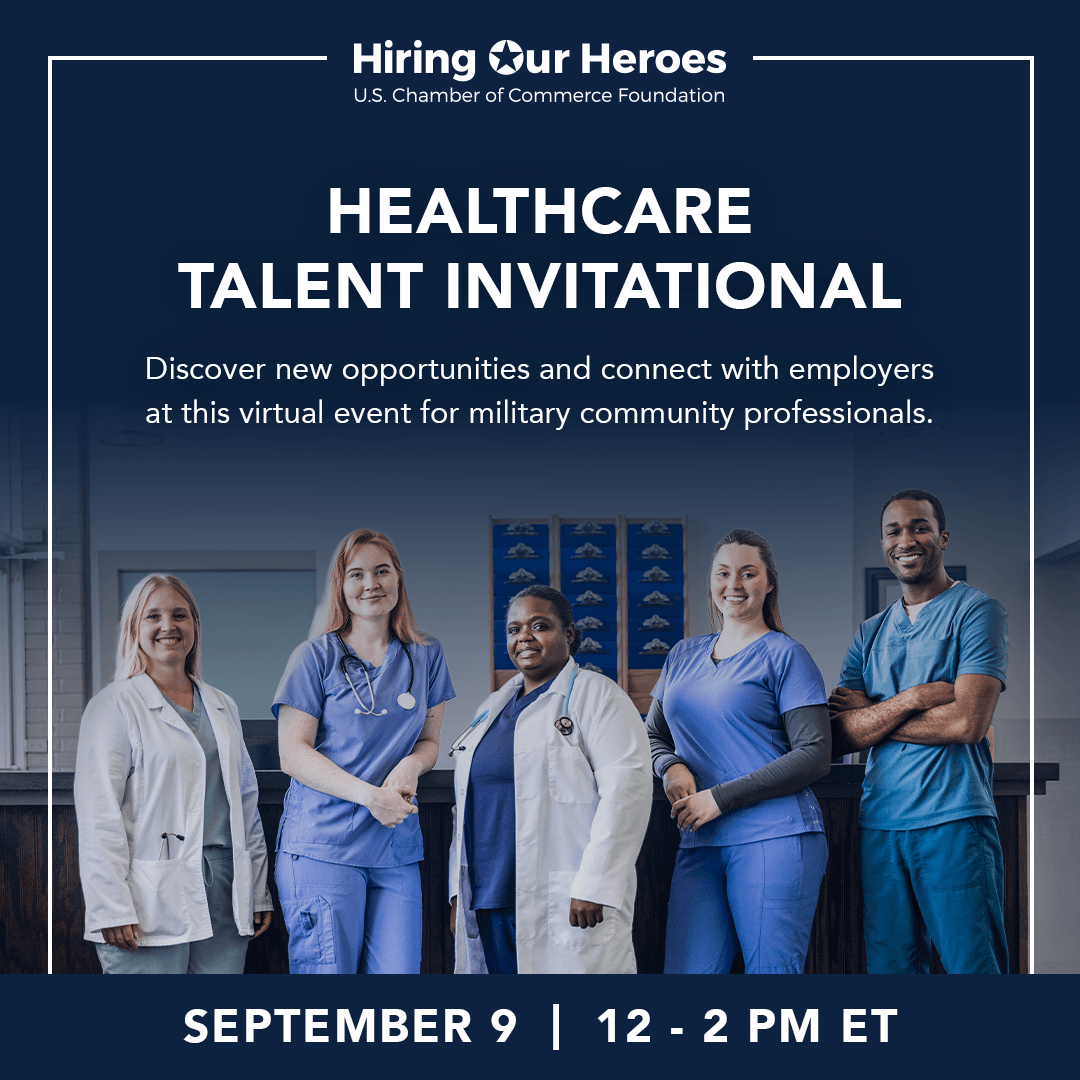 Hiring Our Heroes Healthcare Talent Invitational September 9, 2026 - social media graphic